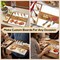 Makerflo Charcuterie Cheese Board Set 16.25" x 12" Acacia Wood Marble Design 3 Bowls, 3 Spoons, 4 Utensils for Craft & DIY Personalization - Laser Engraving, Epoxy, UV DTF, Vinyl Individually Wrapped